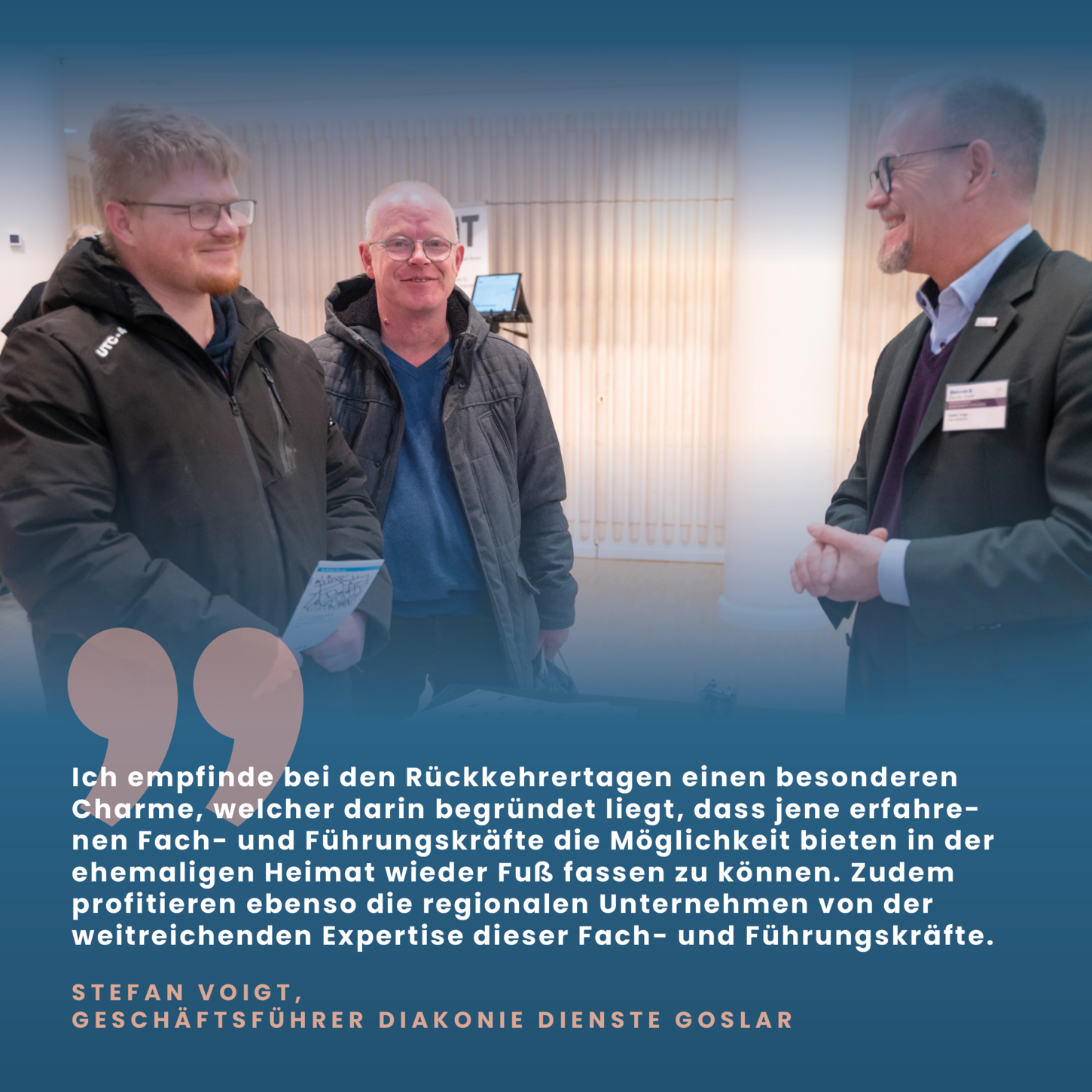 Stefan Voigt, Geschäftsführer Diakonie Dienste Goslar berichtet über den Rückkehrertag